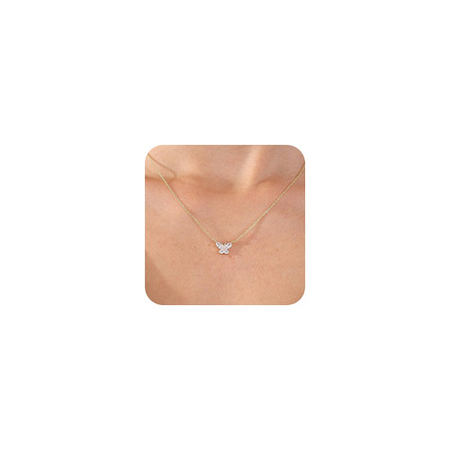 Diamond Necklaces for Women, Dainty Gold Layered Necklace 14K Gold Plated Butterfly Choker Necklace Moon Chain Necklaces for Women Trendy Gold Jewelry Gifts (Butterfly) Diamond Necklaces for Women, Dainty Gold Layered Necklace 14K Gold Plated Butterfly Choker Necklace Moon Chain Necklaces for Women Trendy Gold Jewelry Gifts (Butterfly)