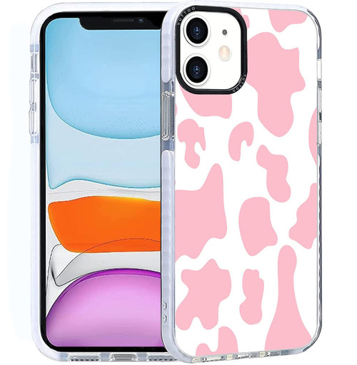 for iPhone 11 Case - Pink Cow Print Pattern Phone case - TPU Shock Absorption Protection Phone Cover Case