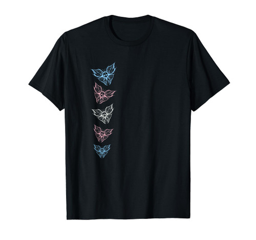 Subtle Transgender FTM MTF Goth Butterfly, Trans Pride Flag T-Shirt