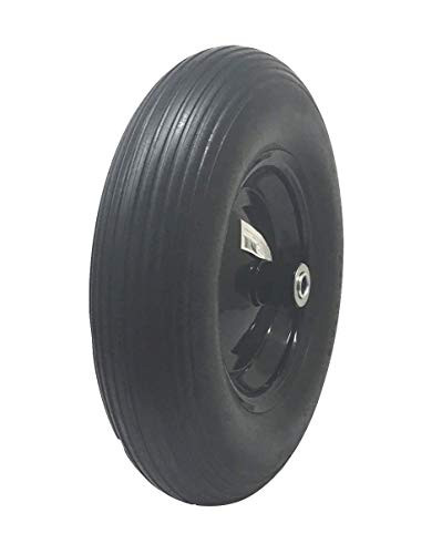UI PRO TOOLS Black 16" Flat Free Tires Wheels with 5/8" Center - Solid Tire Wheel for Garden Dolly Hand Truck Cart/All Purpose Utility Tire on Wheel