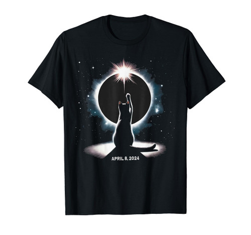 Cat Solar Eclipse April 8 2024 Total Solar Eclipse Astronomy T-Shirt
