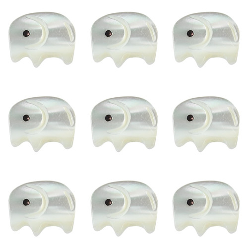 10 Pcs Natural Trochid Shell Trochus Shell Beads Animal Elephant Loose Spacer Beads for DIY Jewelry Making Wedding Party Home Decoration