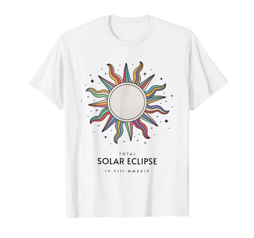 Total Solar Eclipse April 8 2024 Celestial Sun Roman Numeral T-Shirt
