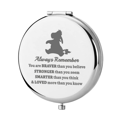 Eeyore Pocket Mirror Eeyore Fans Gift You are Braver Stronger Smarter Than You Think Compact Mirror for Women Girls Teenager (Eeyore-S)