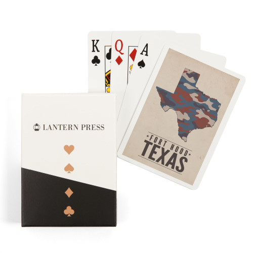 Fort Hood,Texas, The Lone Star State, Camo State (52 Playing Cards, Poker Size Card Deck with Jokers)
