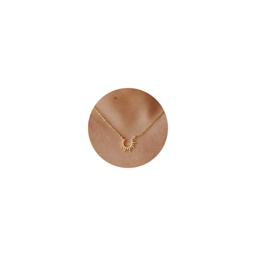 Sun Necklaces - Gold Necklace 14K Gold Plated Necklace Dainty Pendant Simple Jewelry Necklaces for Women