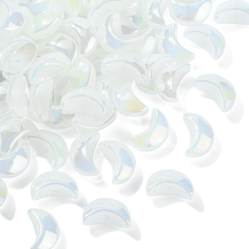 100 Pcs Handmade Lampwork White Glass Beads Celestial Crescent Moon Loose Spacer Beads for DIY Jewelry Making and Crafting 100 Pcs Handmade Lampwork White Glass Beads Celestial Crescent Moon Loose Spacer Beads for DIY Jewelry Making and Crafting