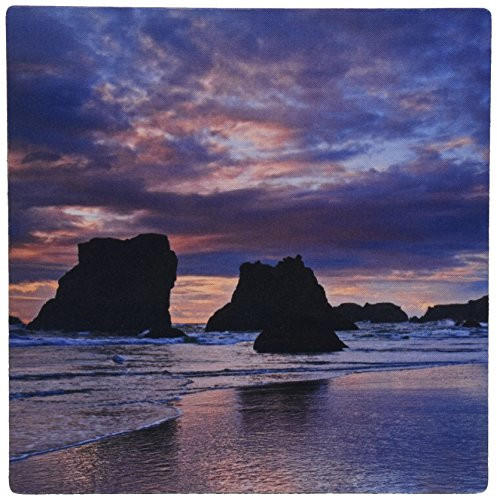 3dRose LLC 8 x 8 x 0.25 Inches Mouse Pad, USA, Oregon, Bandon Beach, Sunset Colors Clouds, Jaynes Gallery (mp_93568_1)