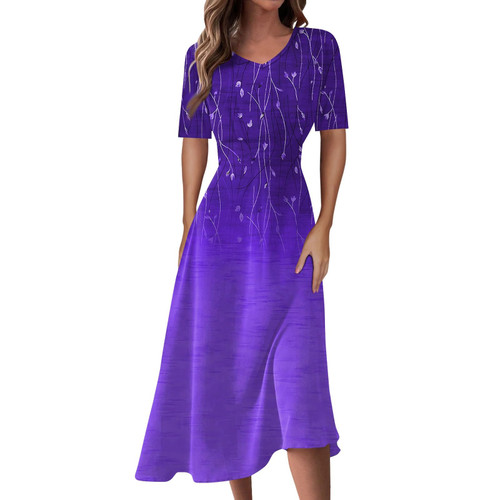 Cocktail Dresses for Women Hawaiian Dresses for Women Midi Dress Womens Dresses for Wedding Guest Summer Dresses for Women Summer Dresses for Women 2024 Wedding Dress(Medium,4-Purple)