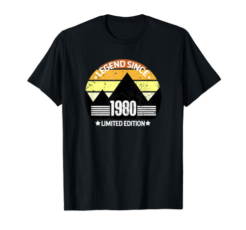 44th Birthday Gift Vintage Legend Since 1980 44 Years Old T-Shirt
