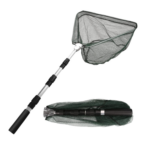 Fishing Net Minnow Nets with Aluminum Collapsible Telescopic Fishing Pole Handle and Nylon Mesh, Small Fishing Landing Net for Saltwater Freshwater, Extends to 51 inch (3 Sectional Handle)