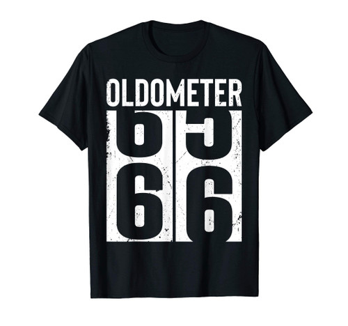 Funny 66 Years Old 66th Birthday Odometer Oldometer Gift Men T-Shirt