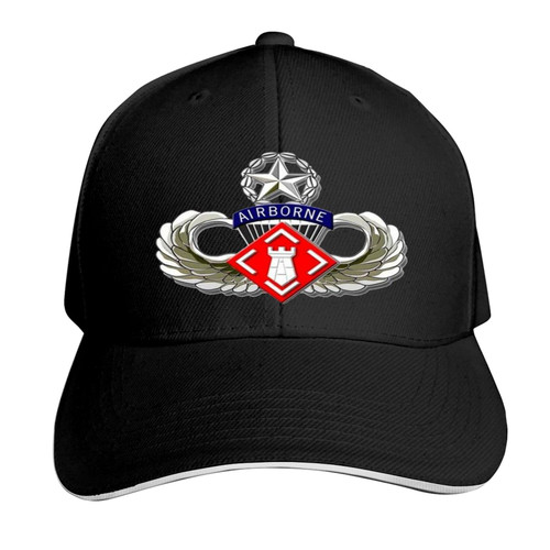 27th Engineer Battalion Airborne Jump Wings Unisex Baseball Cap Dad Hat Adjustable Snapback Hats Sandwich Cap Trucker Hat Black