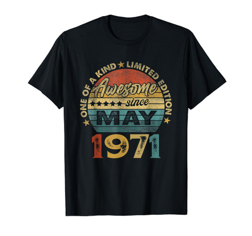 Funny 53 Years Old May 1971 Vintage 53th Birthday Gift T-Shirt
