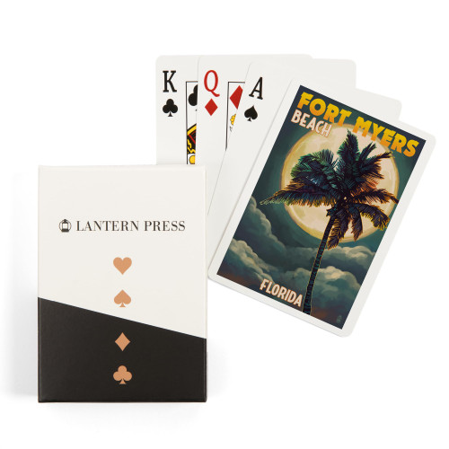 Fort Myers Beach, Florida, Palms and Moon (52 Playing Cards, Poker Size) Fort Myers Beach, Florida, Palms and Moon (52 Playing Cards, Poker Size)