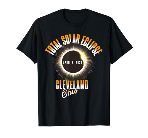 2024 Total Solar Eclipse Cleveland Ohio Astronomy Souvenir T-Shirt