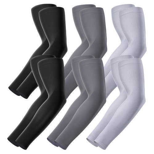 Arm Sleeves for Men Women: 6 Pairs Sun Protection Sleeves to Cover Arms Cooling Sports Compression Arm Sleeve Youth for Basketball Football Volleyball Arm Sleeves for Men Women: 6 Pairs Sun Protection Sleeves to Cover Arms Cooling Sports Compression Arm Sleeve Youth for Basketball Football Volleyball