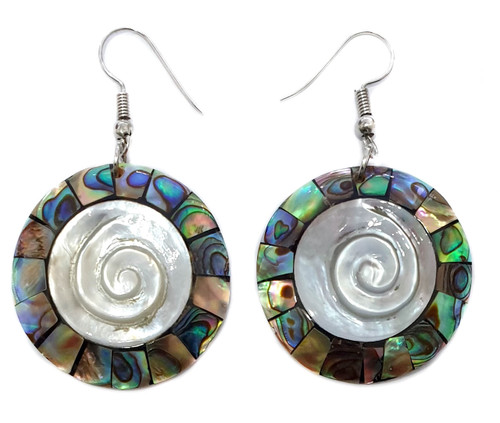 Natural Paua Abalone Earrings, Hand Carved Spiral Mother of Pearl Earrings, Handmade Dangle Round Abalone Shell Earrings, Seashell Earrings for Women Fashion Jewelry CA193-A Natural Paua Abalone Earrings, Hand Carved Spiral Mother of Pearl Earrings, Handmade Dangle Round Abalone Shell Earrings, Seashell Earrings for Women Fashion Jewelry CA193-A