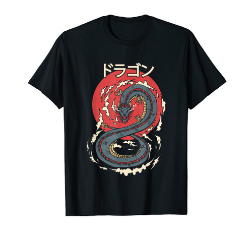 Japanese Dragon Aesthetic Kanji Symbol Japan Tattoo T-Shirt