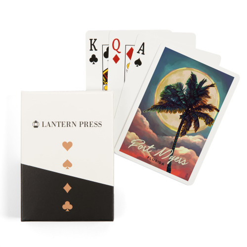 Fort Myers Beach, Florida, Palm and Moon (52 Playing Cards, Poker Size) Fort Myers Beach, Florida, Palm and Moon (52 Playing Cards, Poker Size)