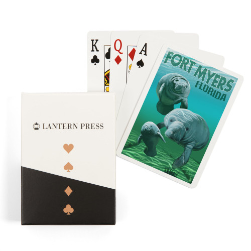 Manatees, Fort Myers, Florida (52 Playing Cards, Poker Size Card Deck with Jokers)