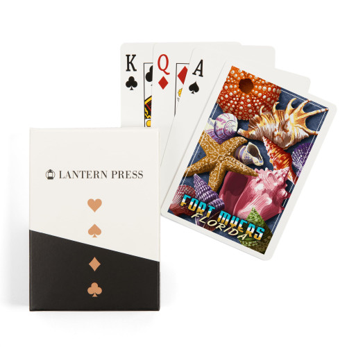 Fort Myers Beach, Florida, Shells Montage (52 Playing Cards, Poker Size Card Deck with Jokers)