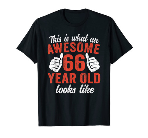 This is what an awesome 66 year old looks like 66th Birthday T-Shirt