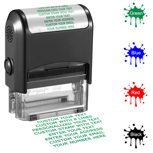 75x38mm Personalized Stamp Custom Self-Inking Business Address Rubber Stamps Customized with Name Date Signature Return Address Up to 8 Lines