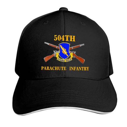 504th Parachute Infantry Regiment Unisex Baseball Cap Dad Hat Adjustable Snapback Hats Sandwich Cap Trucker Hat Black