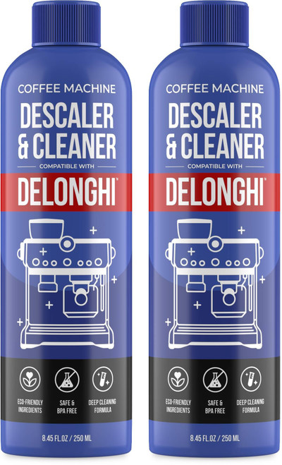(1 Year Supply) Universal Descaling Solution for Delonghi, Keurig, Nespresso, Breville, Ninja, Easy to Use Liquid Coffee Maker Cleaner, Effective Espresso Coffee Machine Descaler - 4 Uses