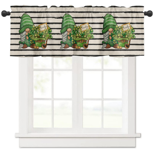 St. Patrick's Day Valances for Windows Cute Gnome Spring Shamrock Kitchen Curtain Valances Lucky Clover Green Stripes Window Treatment Topper Curtains for Spring Party Kitchen Dining Decor 54x18 Inch St. Patrick's Day Valances for Windows Cute Gnome Spring Shamrock Kitchen Curtain Valances Lucky Clover Green Stripes Window Treatment Topper Curtains for Spring Party Kitchen Dining Decor 54x18 Inch