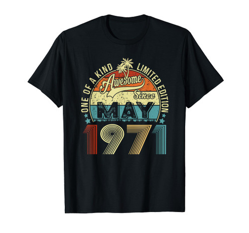 53 Years Old Vintage May 1971 Gift 53th Birthday Men Women T-Shirt