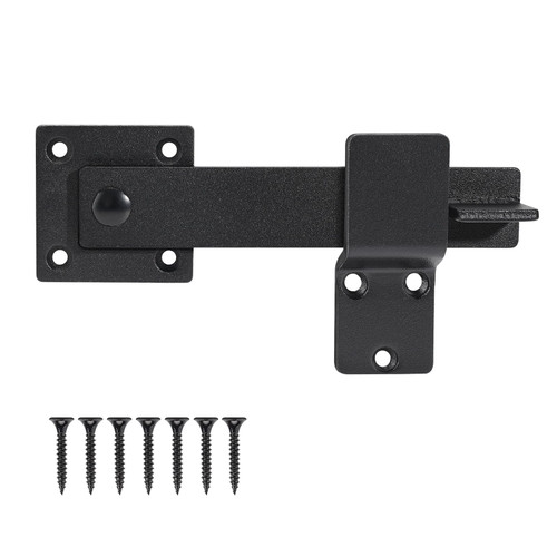 Flip Latch Barn Door Fence Gate Latch Lock, Heavy Duty Steel Double Gate Latch, Black