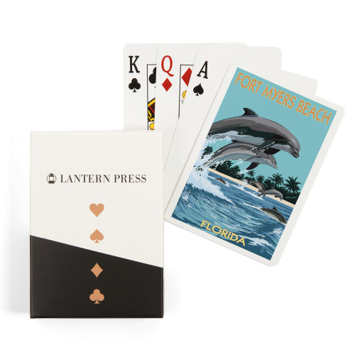 Fort Myers Beach, Florida, Dolphins Jumping (52 Playing Cards, Poker Size Card Deck with Jokers) Fort Myers Beach, Florida, Dolphins Jumping (52 Playing Cards, Poker Size Card Deck with Jokers)