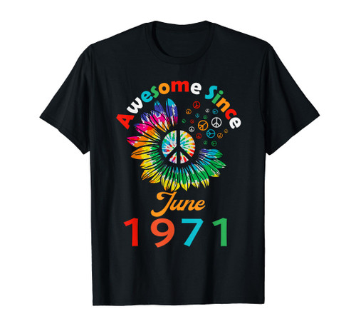 53 Years Old Awesome June 1971 53rd Birthday Vintage T-Shirt