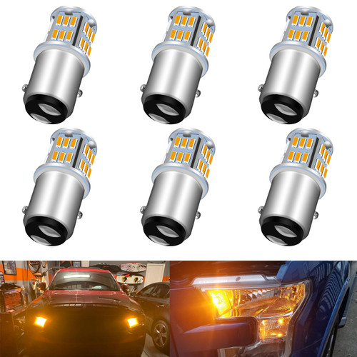 Super Bright Upgraded 2357 1157 LED Bulb Amber for Turn Signal lights 2057 2057A 7528 BAY15D 1157 LED Bulbs Replacement for Blinker lights, Brake/Tail/Running/Side marker Lights, Pack of 6 Super Bright Upgraded 2357 1157 LED Bulb Amber for Turn Signal lights 2057 2057A 7528 BAY15D 1157 LED Bulbs Replacement for Blinker lights, Brake/Tail/Running/Side marker Lights, Pack of 6