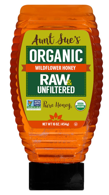 Raw & Unfiltered Organic Honey, 16 Ounce (1 LB) From Brazil, Strained Pure Honey