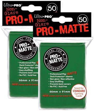 Ultra Pro AW2114 PRO-Matte (100 Count) Deck Protector Sleeves-Magic The Gathering, Green, 2x50ct, 100 Pack