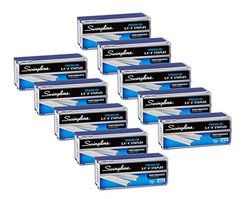 Swingline Staples, S.F. 4, Premium, 1/4" Length, 210/Strip, 5000/Box, Pack of 10 (35481) Swingline Staples, S.F. 4, Premium, 1/4" Length, 210/Strip, 5000/Box, Pack of 10 (35481)