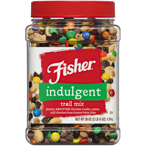 Snack Indulgent Trail Mix, 38 Ounces, Peanuts, Milk Chocolate Candies, Raisins, Milk Chocolate Drops, Peanut Butter Chips