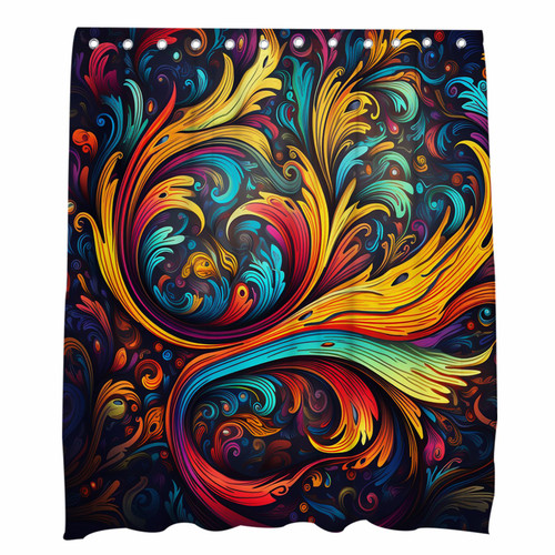 Boho Paisley Floral Shower Curtain Mandala Colorful Abstract Vibrant Flower Leaf Bath Curtain Ethnic Style Theme Bathroom Decor Set Machine Washable Waterproof Fabric 72 x 72 Include Hooks