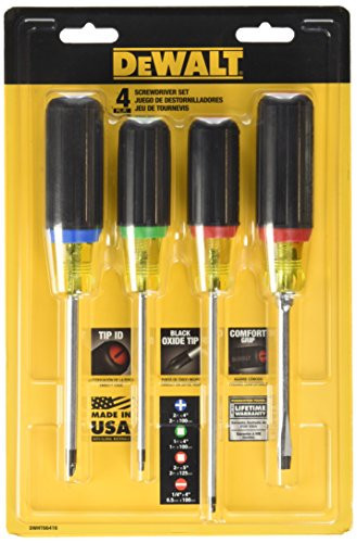 Dewalt GIDDS2-286896 Vinyl Grip Screwdriver Set with Square Drive, 4 Piece