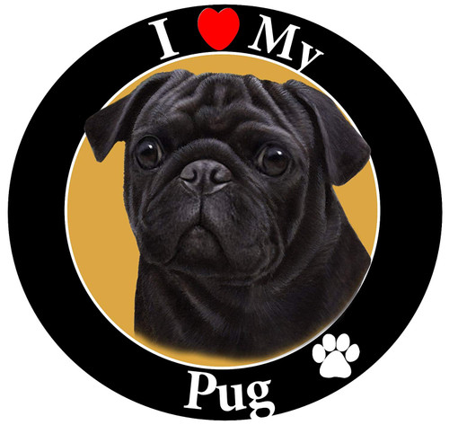 E & S Pets Car Magnet, Pug, Black