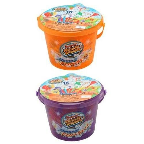 Super Miracle Bubbles 16 Piece Bubble Bucket Fun Set, Colors Vary