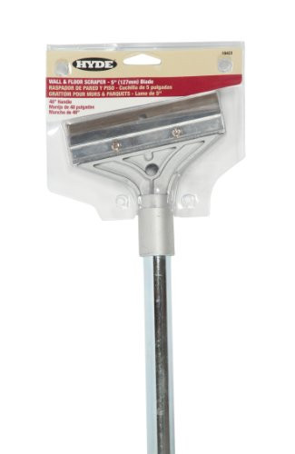 Hyde 19423 Wall and Floor Scraper, 5-inch Offset Blade, 48-inch Handle