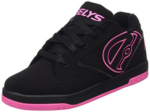 Heelys Propel-K Skate Shoe Black Hot Pink, 4 M US Big Kid