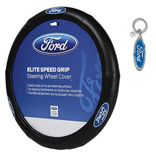 Plasticolor Car Truck SUV Steering Wheel Cover with Fancy Logo Keychain