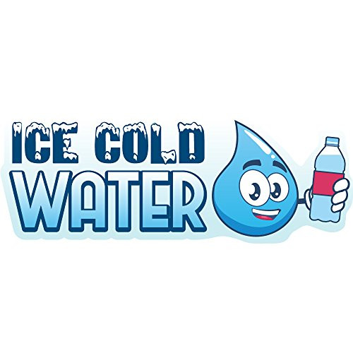 ICE Cold Water 24" Concession Decal Sign cart Trailer Stand Sticker Equipment