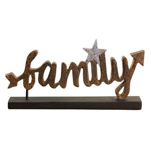 Family Table Top Sign Decor- Family with Star on Base is a Resin Figure of the Word "Family" Assembled on a Base and Accented with a Star Design. Farmhouse Rustic Home Decor Family Table Top Sign Decor- Family with Star on Base is a Resin Figure of the Word "Family" Assembled on a Base and Accented with a Star Design. Farmhouse Rustic Home Decor