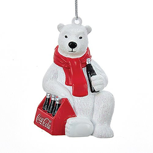 Kurt Adler Coca-Cola Polar Bear with 6 Pack of Bottles Ornament